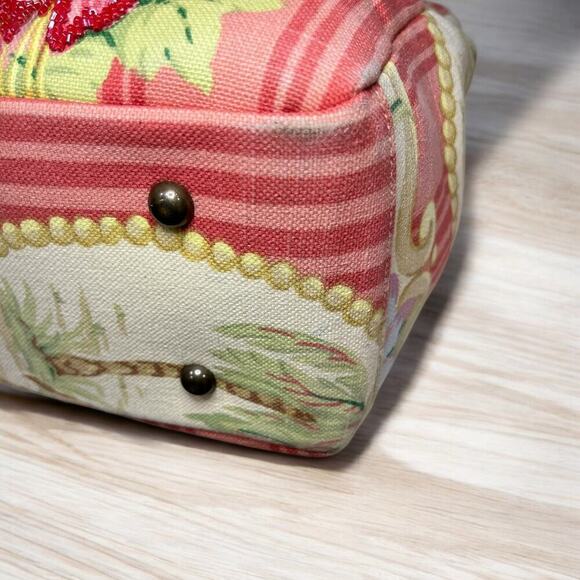 Y2K Isabella Fiore Sequined Leopard Print Bamboo Handle Tote Bag - Picture 10 of 13